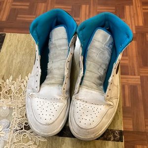 Air Jordan 1, color blue and white, size 10.5, mens, no box or laces